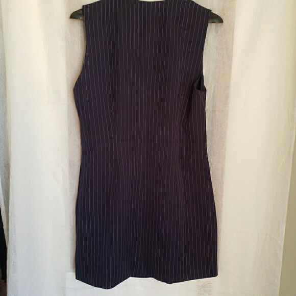 NWT Steve Madden Pinstripe Dress Navy Sizes Small Large MSRP 99.00 - Picture 6 of 8